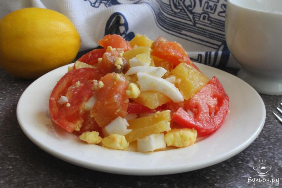 Картофельный салат с копченой семгой и помидорами - пошаговый рецепт с фото
