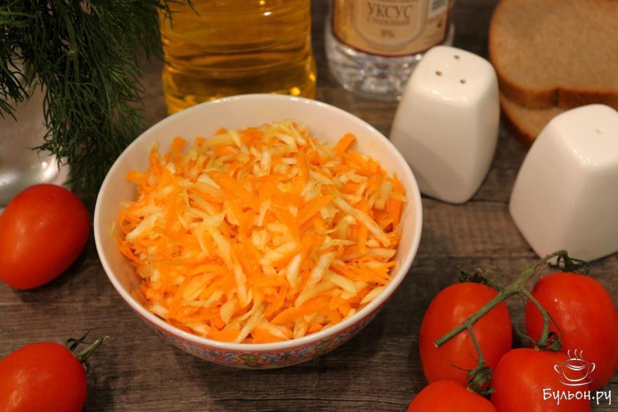 Салат из свежей капусты и моркови - пошаговый рецепт с фото