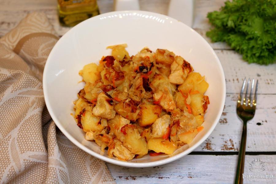 Жаркое из индейки с картофелем и квашенной капустой - пошаговый рецепт с фото