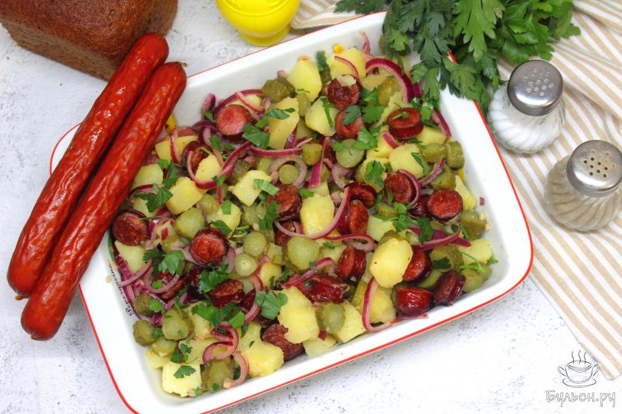Теплый баварский салат - пошаговый рецепт с фото