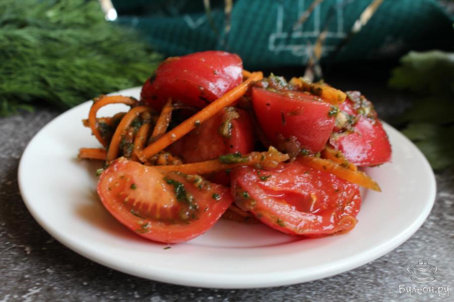 Быстрые помидоры с морковью к праздничному столу