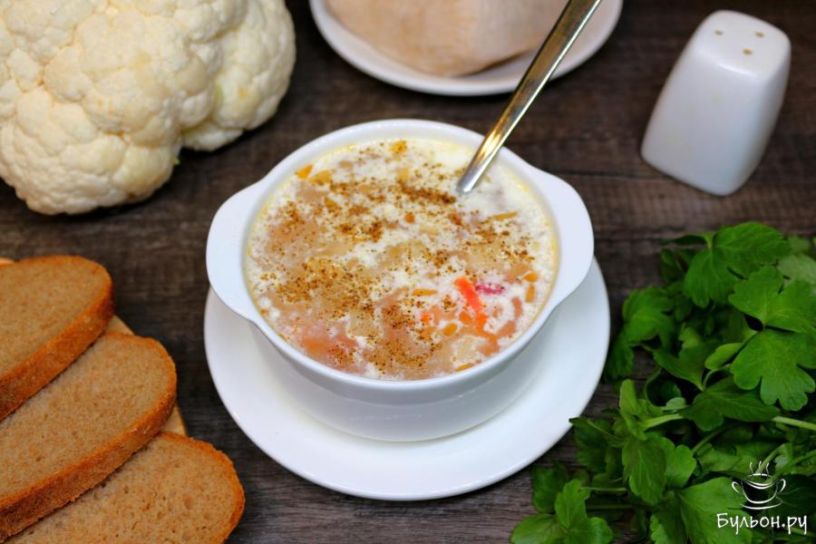Овощной суп с индейкой и цветной капустой - пошаговый рецепт с фото