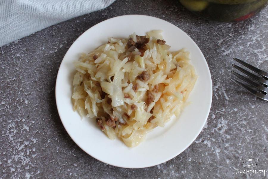 Диетическая тушеная капуста с рисом и фаршем - пошаговый рецепт с фото