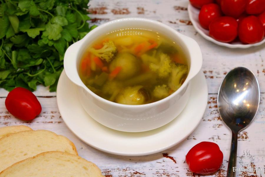 Суп на курином бульоне с овощами - пошаговый рецепт с фото