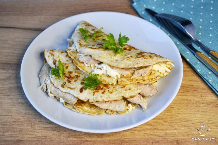 Овсяноблин с сыром и курицей - пошаговый рецепт с фото