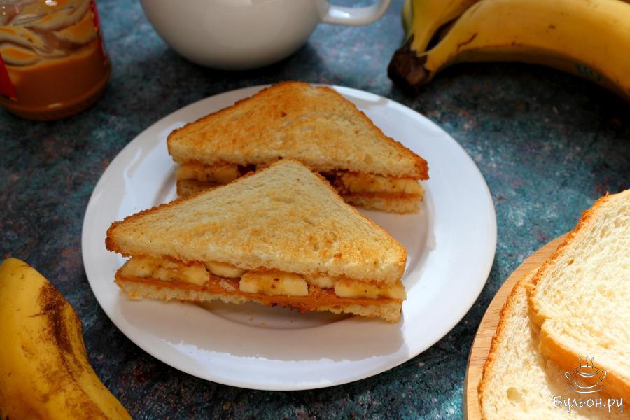 Сэндвич с арахисовой пастой и бананом - пошаговый рецепт с фото