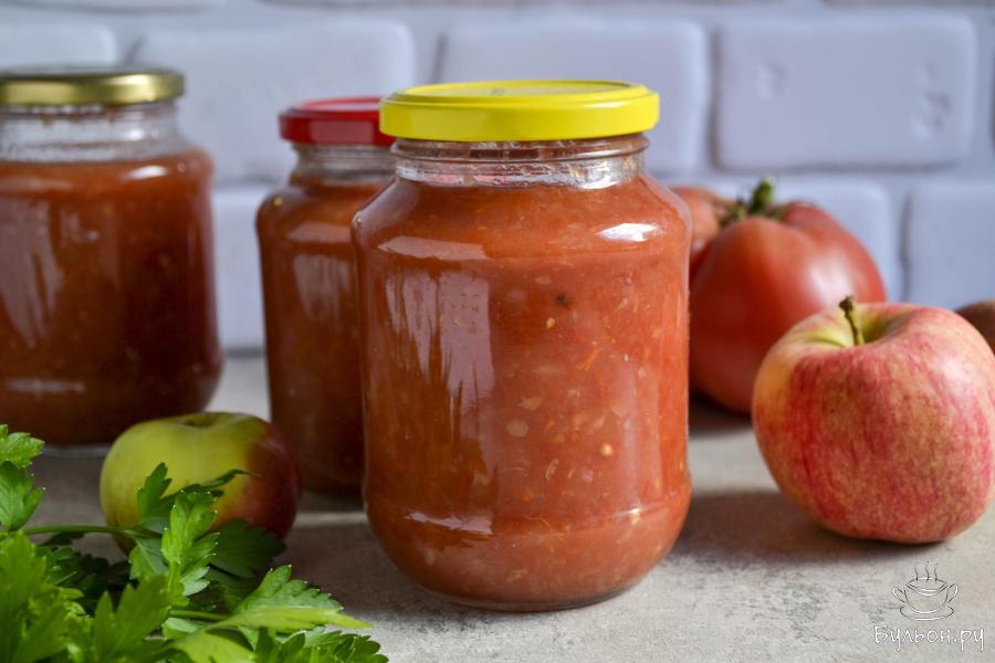Томатный соус с яблоками и луком на зиму без стерилизации - пошаговый рецепт с фото