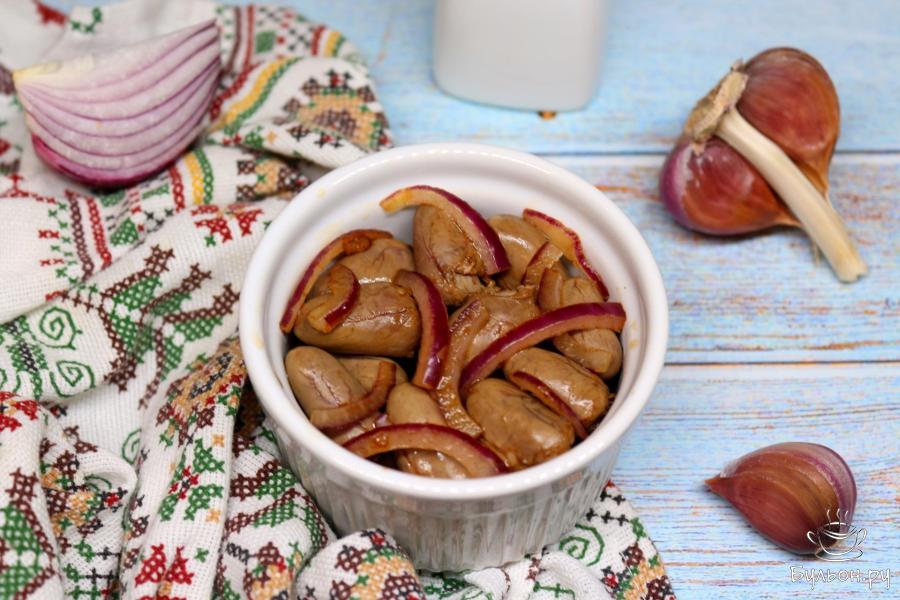 Маринованные куриные сердечки Маринованные куриные сердечки