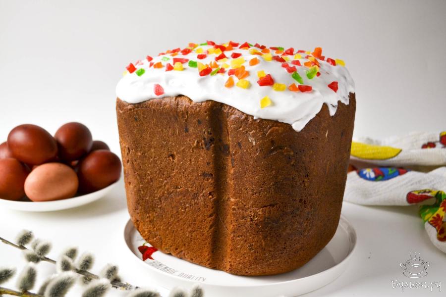 Кулич с тыквенным соком и сухофруктами в хлебопечке Кулич с тыквенным соком и сухофруктами в хлебопечке