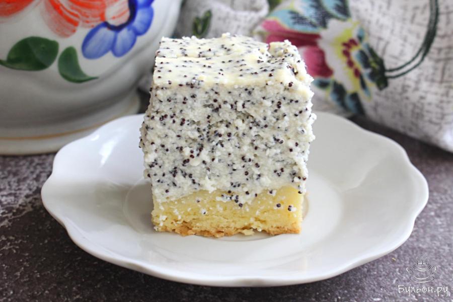 Песочный пирог с творогом и маком Песочный пирог с творогом и маком