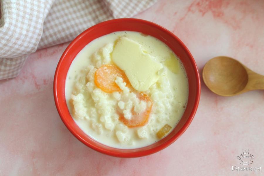 Молочная рисовая каша с морковью Молочная рисовая каша с морковью
