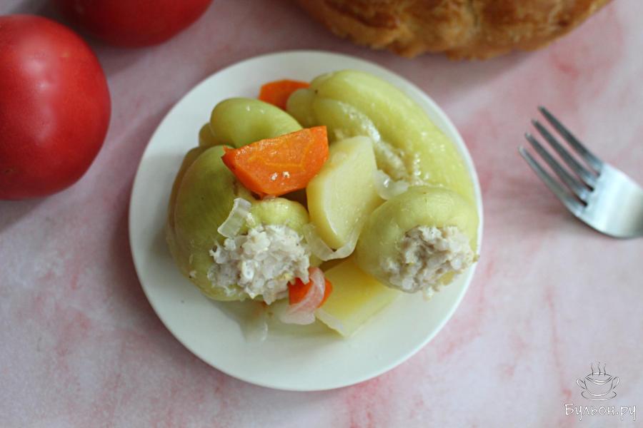 Фаршированные перцы с куриным фаршем без обжарки
