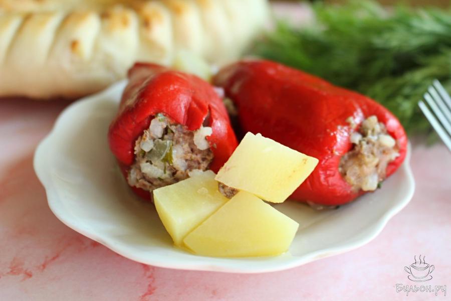 Красные фаршированные перцы с фаршем и сечкой Красные фаршированные перцы с фаршем и сечкой