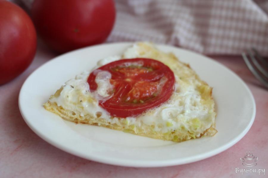 Двухслойный омлет с кабачками и помидорами Двухслойный омлет с кабачками и помидорами