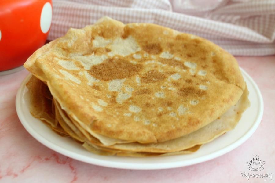 Тонкие блины из пшеничной и гречневой муки Тонкие блины из пшеничной и гречневой муки