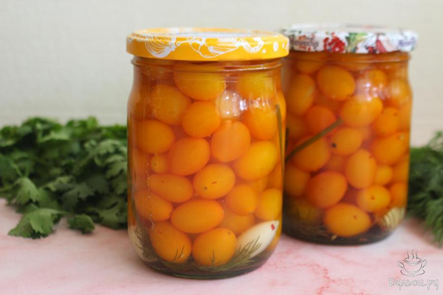 Маринованные желтые помидоры черри на зиму