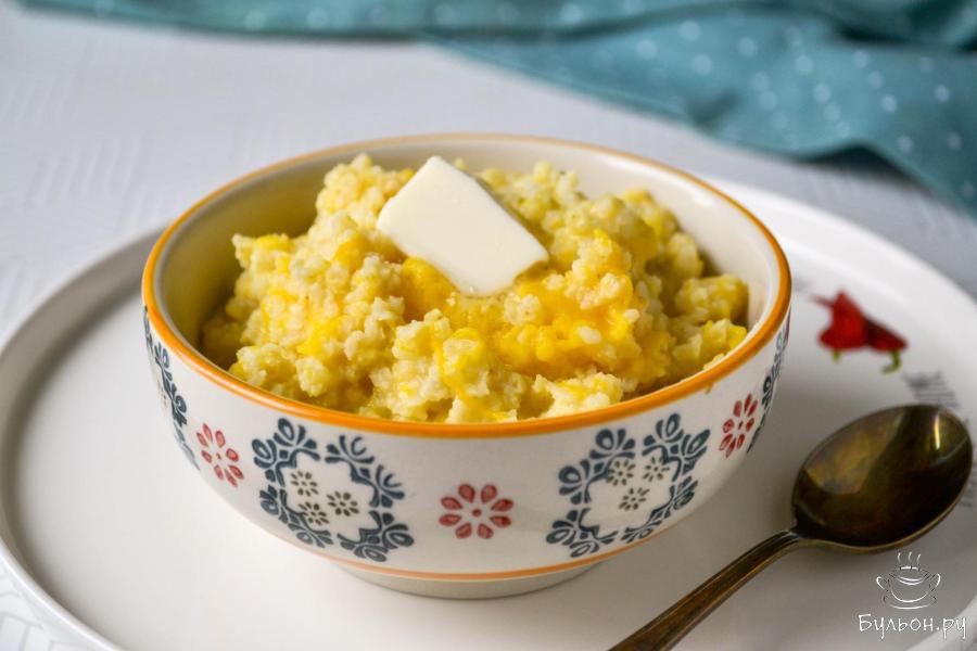 Каша пшенная с тыквой на молоке