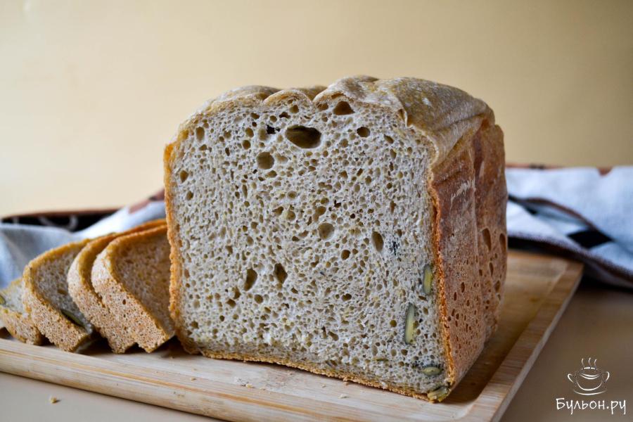 Хлеб с тыквой на закваске в хлебопечке