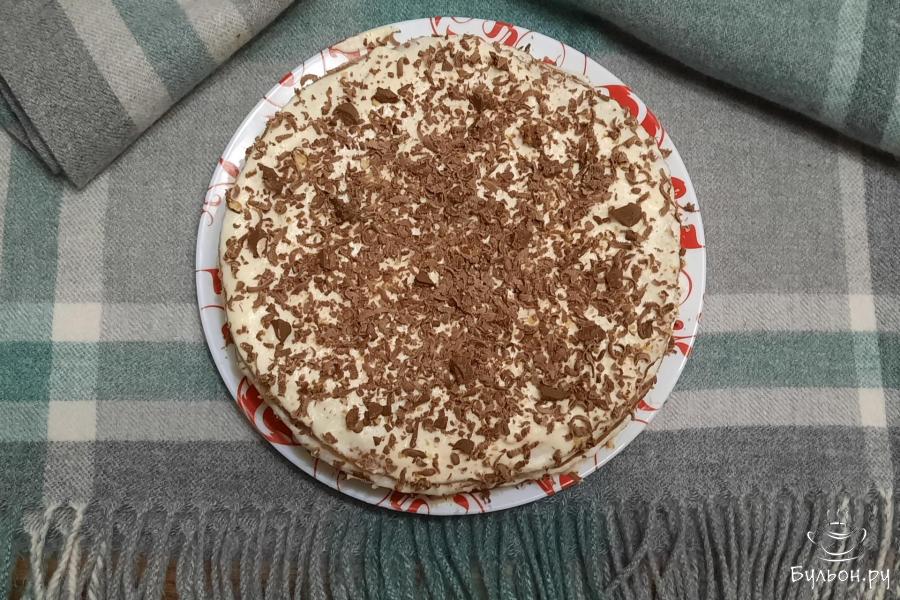 Торт из шоколадных блинов на сковороде