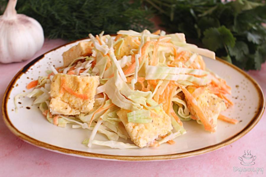 Салат из капусты с омлетом по-белорусски
