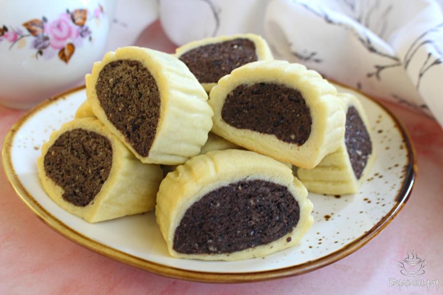 Двухцветное домашнее песочное печенье