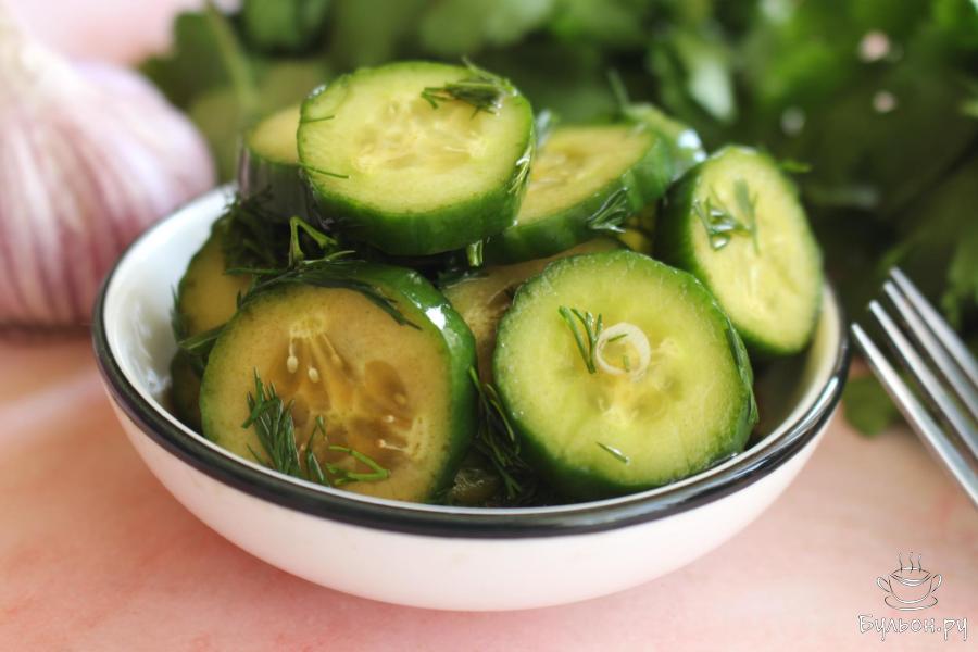 Малосольные огурцы с соевым соусом за три часа