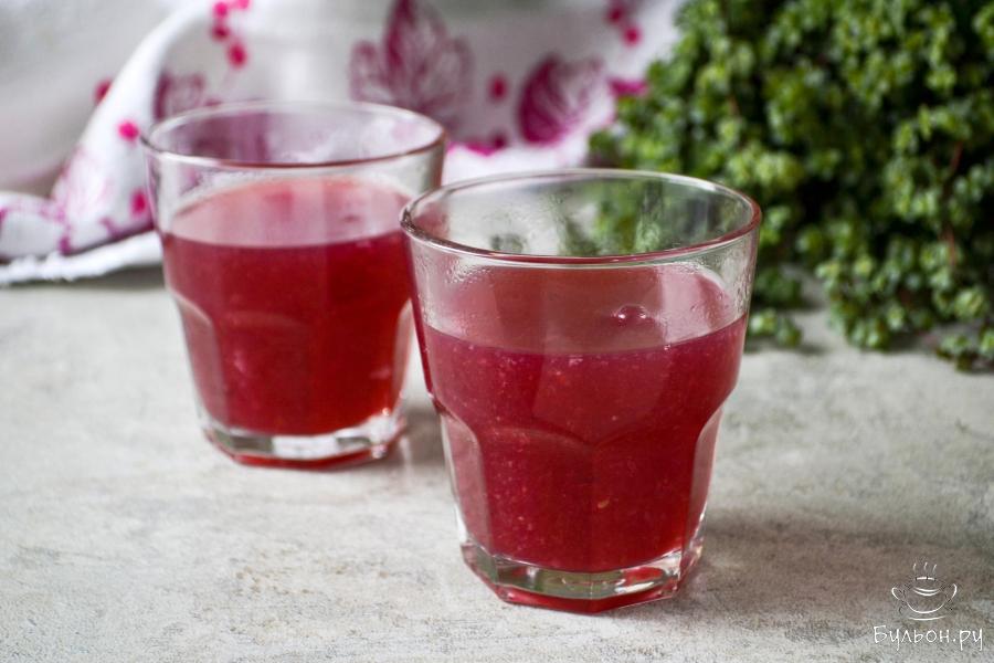 Кисель из клюквы с малиной и иргой