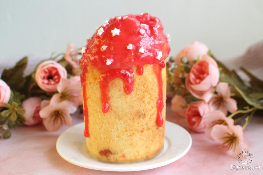 Быстрый творожный кулич без дрожжей за час