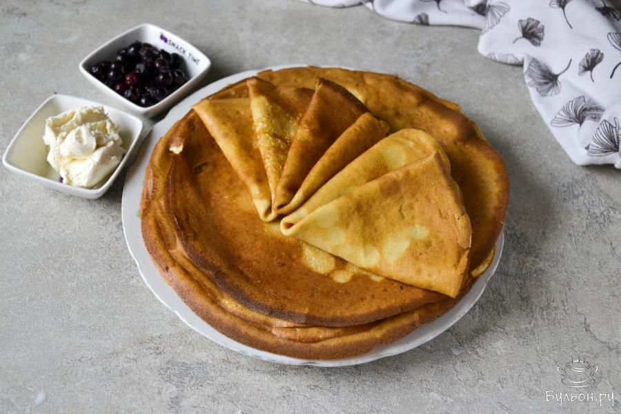 Тонкие блины из пшеничной и соевой муки