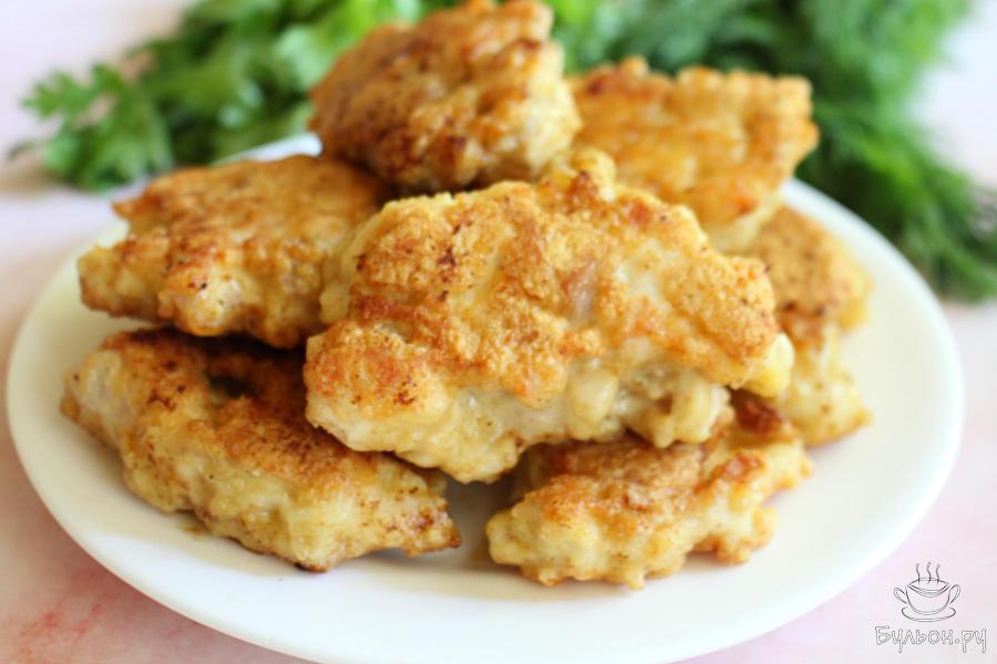 Рубленые куриные оладьи с кускусом